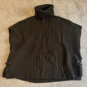 Nanette Lepore Dark Green Turtleneck Sweater Poncho